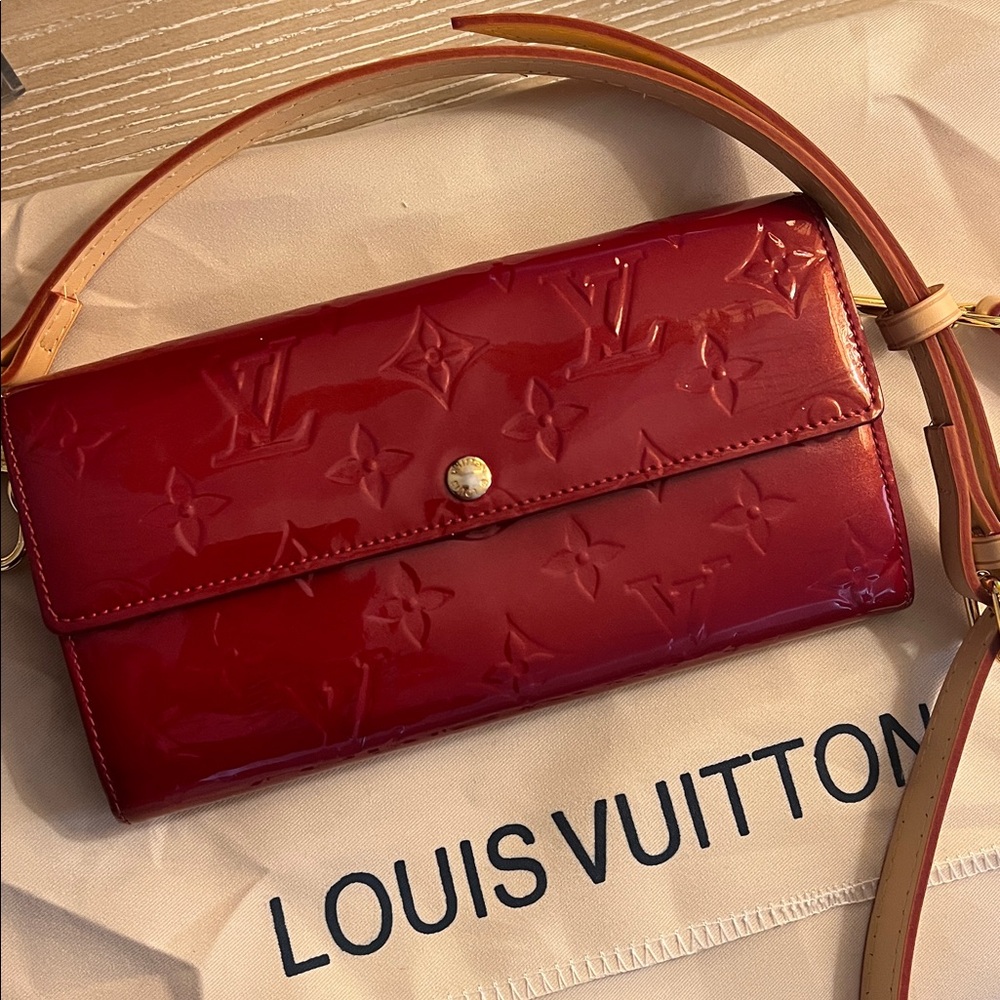 Louis Vuitton Cherry Red Embossed Clutch